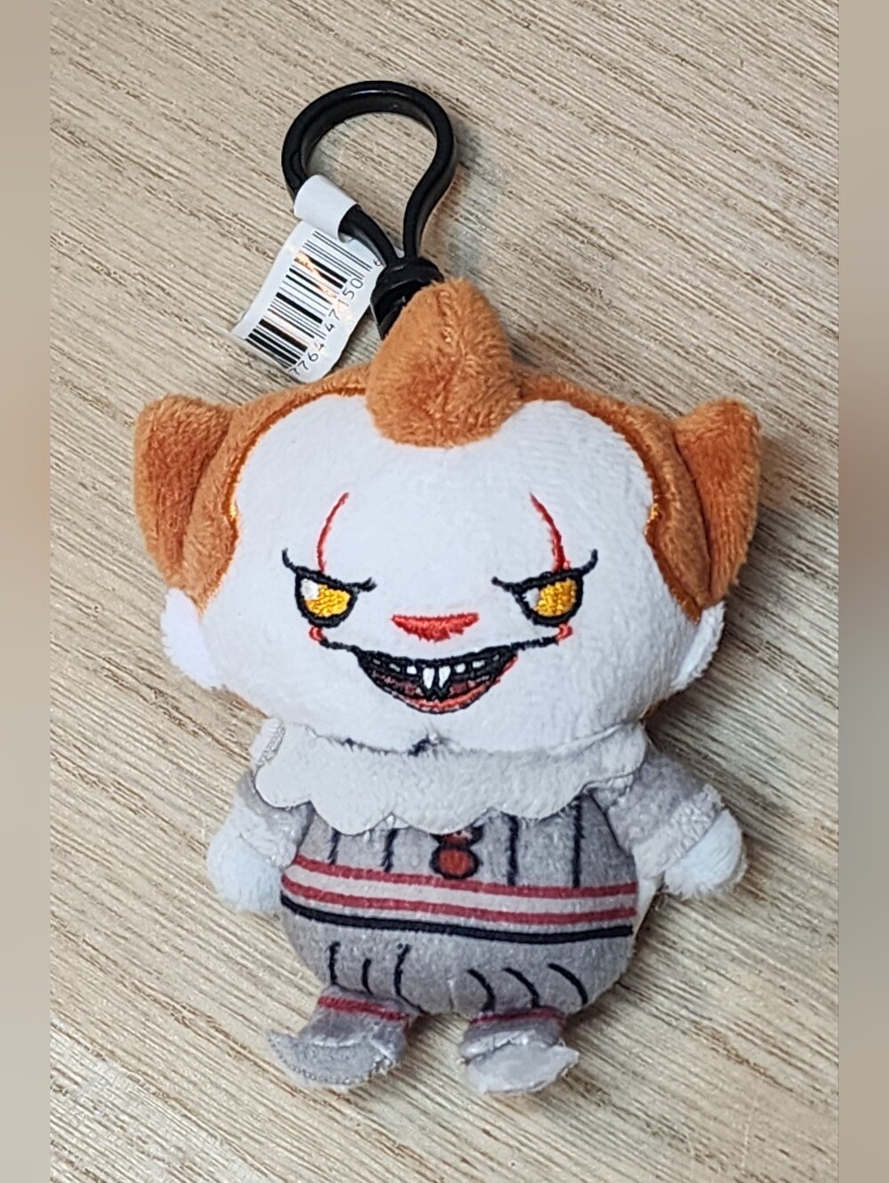 New With Sticker Pennywise IT Plush Stuffed Keychain/Cliphanger